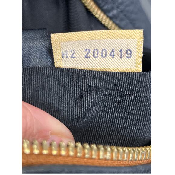 Dooney & Bourke AWL Pebbled Leather Hobo Black British Tan Trim Vintage - Picture 6 of 16